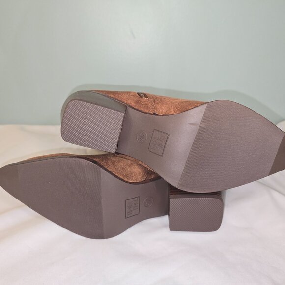 Time and Tru Women's Faux Suede Embroidered Western Boots Cognac, Sz 9 wide, NIB - Picture 6 of 8